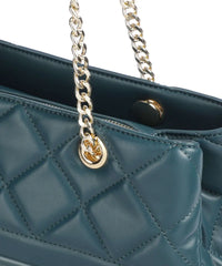 Valentino Ada Large Quilted Shopper Bag In Ottanio Blue