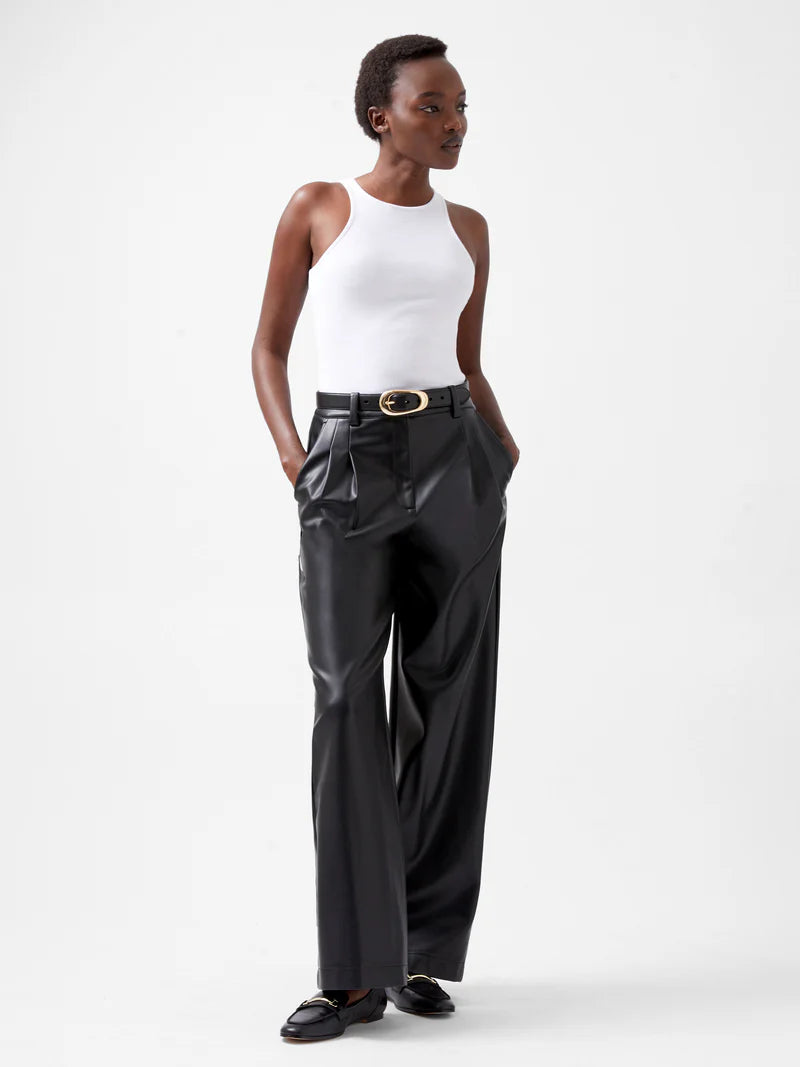 French Connection Crolenda Pu Wide leg Trouser Black