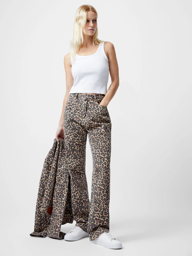 French Connection Charlie Printed Jean in Leopard Sand