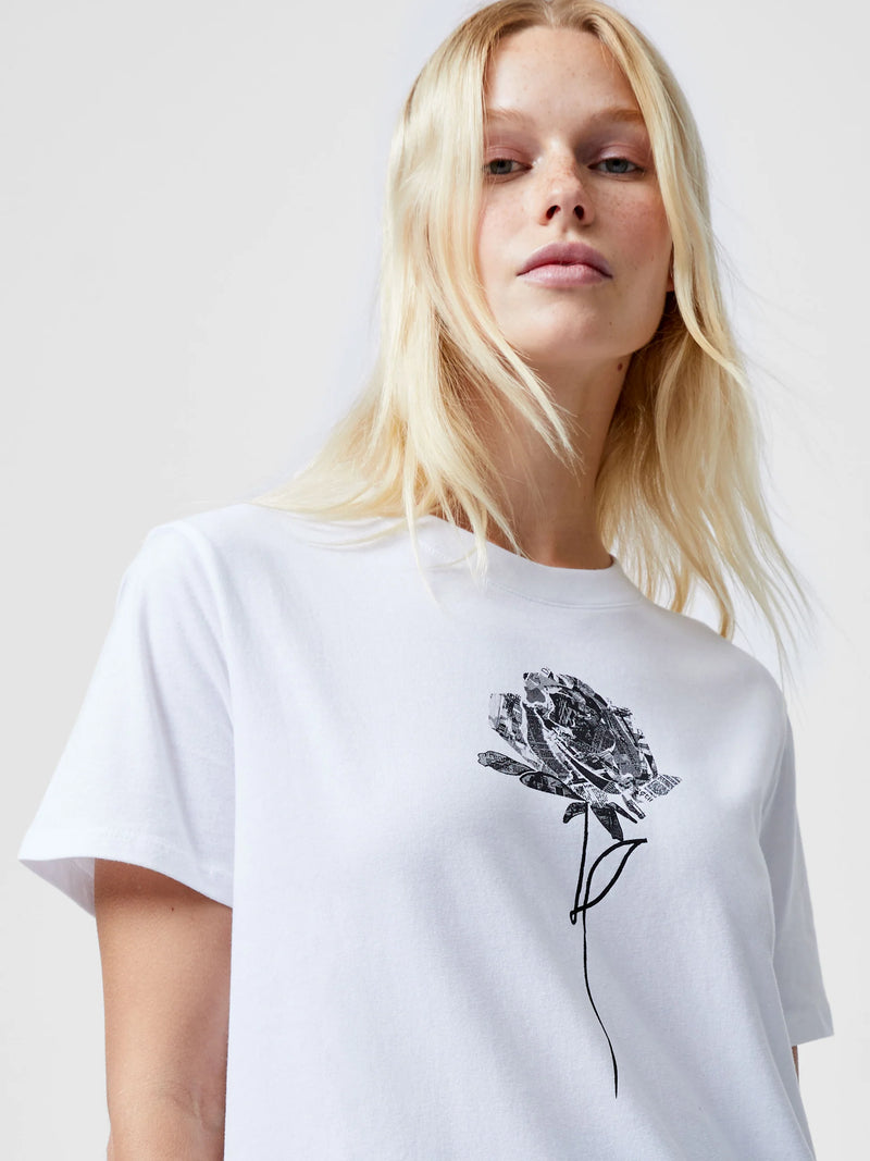 French Connection Rose Logo Graphic Tshirt White