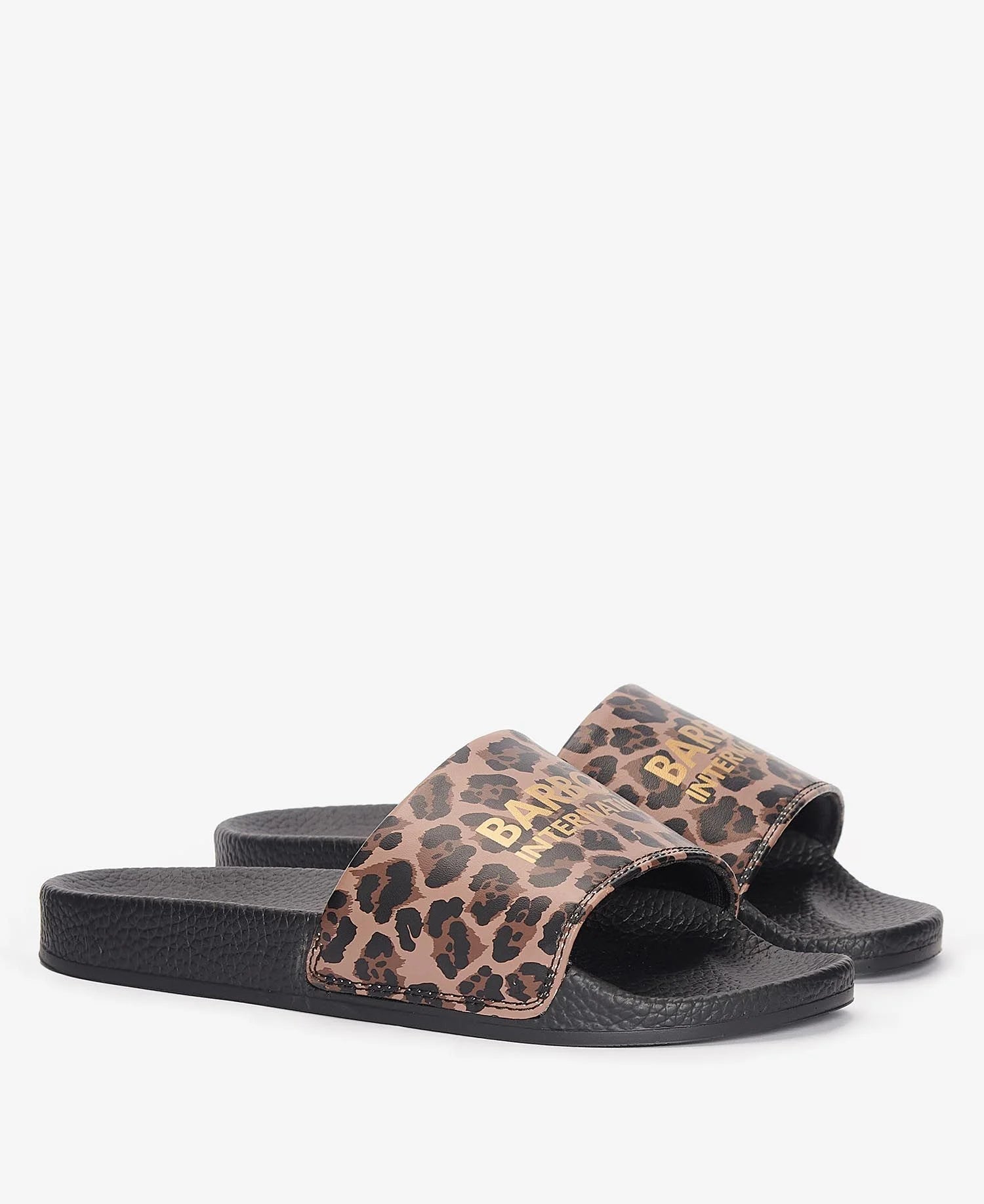 Barbour International Apex Logo Animal Print Sliders