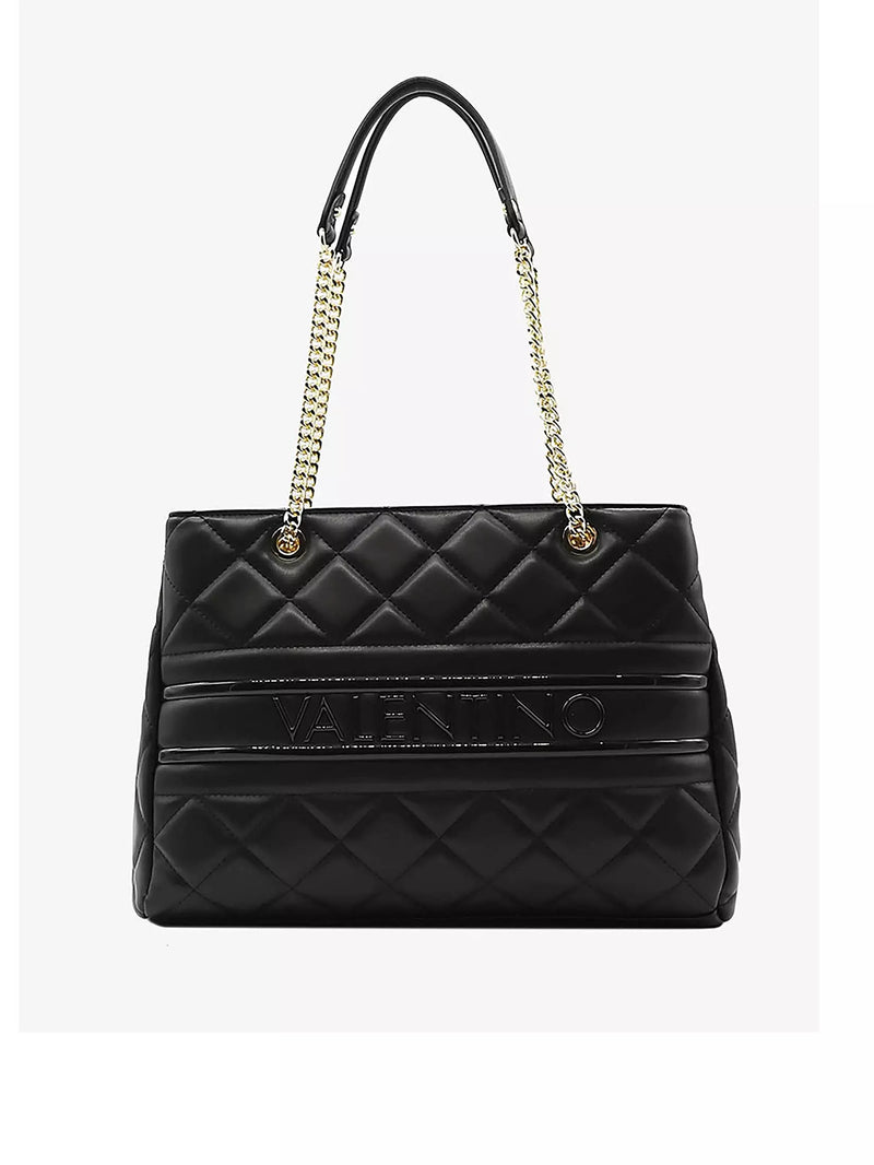 Valentino Ada Large Quilted Shopper Bag In Black