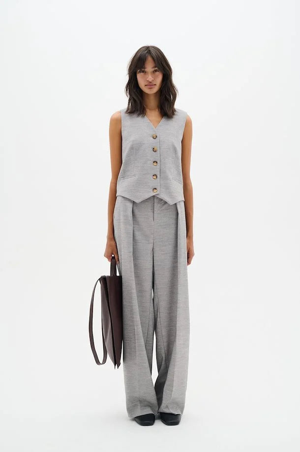 Inwear Khail Waistcoat In Granite Melange Grey