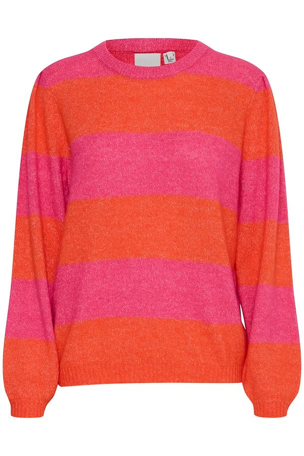 ICHI DUSTY Striped Jumper Orange